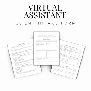 Virtual Assistant Client Intake Form Template | Beginner VA Onboarding Questionnaire | Scope Clarity & Client Process | Canva Editable