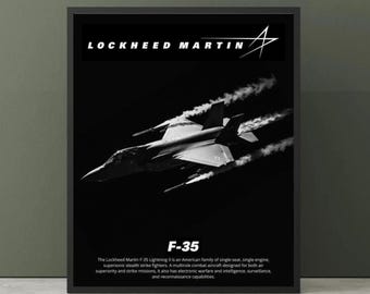 Lockheed Martin F-35 Poster | Military Industrial Complex Art | Warcore Wall Decor | Defense Tech Aesthetic | Matte Print |  Lightning II