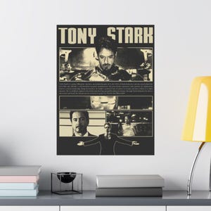 Tony Stark Retro Poster | Iron Man Poster | Vintage Superhero Wall Art | Stark Industries Print | Comic Fan Man Cave Decor | Marvel Poster imagen 1