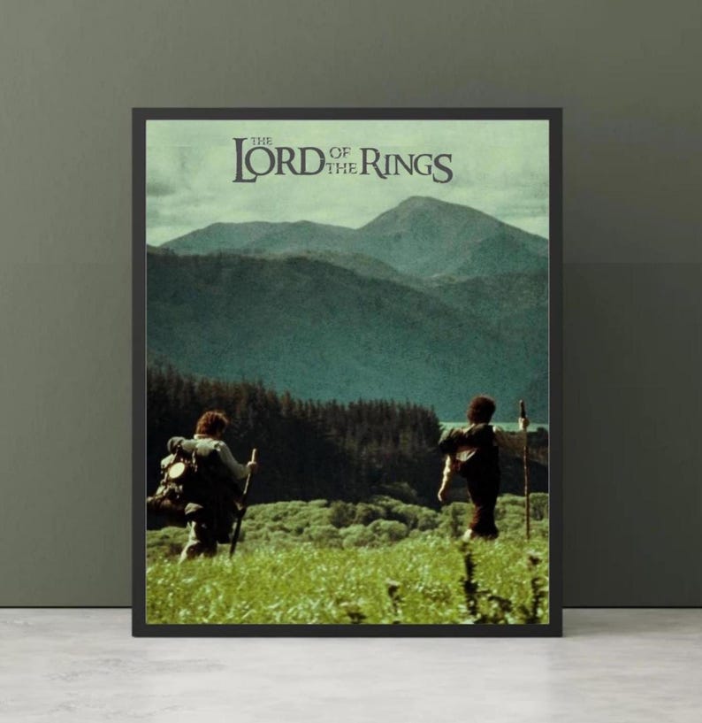 Lord of the Rings Poster - Middle Earth Travel Print - Frodo and Sam ...