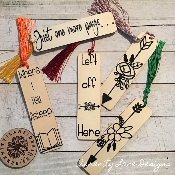 wooden bookmark with tassel