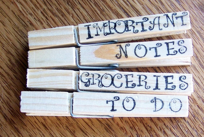 Decorative Clothespins Handstamped Clips. to Do Etsy