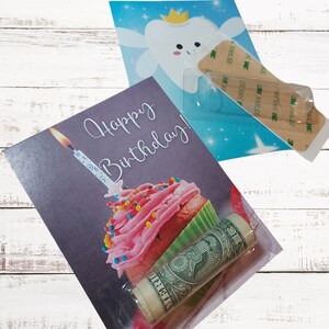 trousse pour porte-monnaie, carte-cadeau - fée des dents, anniversaire, bébé, diplômé, cadeau général - modèle au choix
