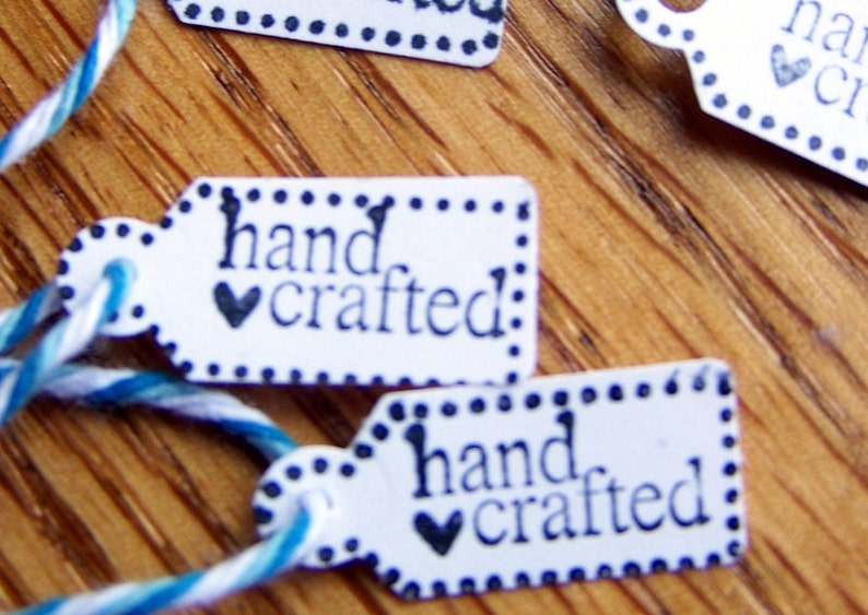 tags, handmade item tag, handmade seller tag set of 12 image 3