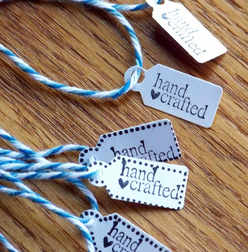 tags, handmade item tag, handmade seller tag set of 12 image 1