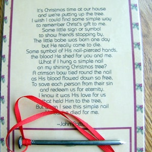 Christmas Nail Ornament, Reason for the Season, Christmas Poem - Etsy
