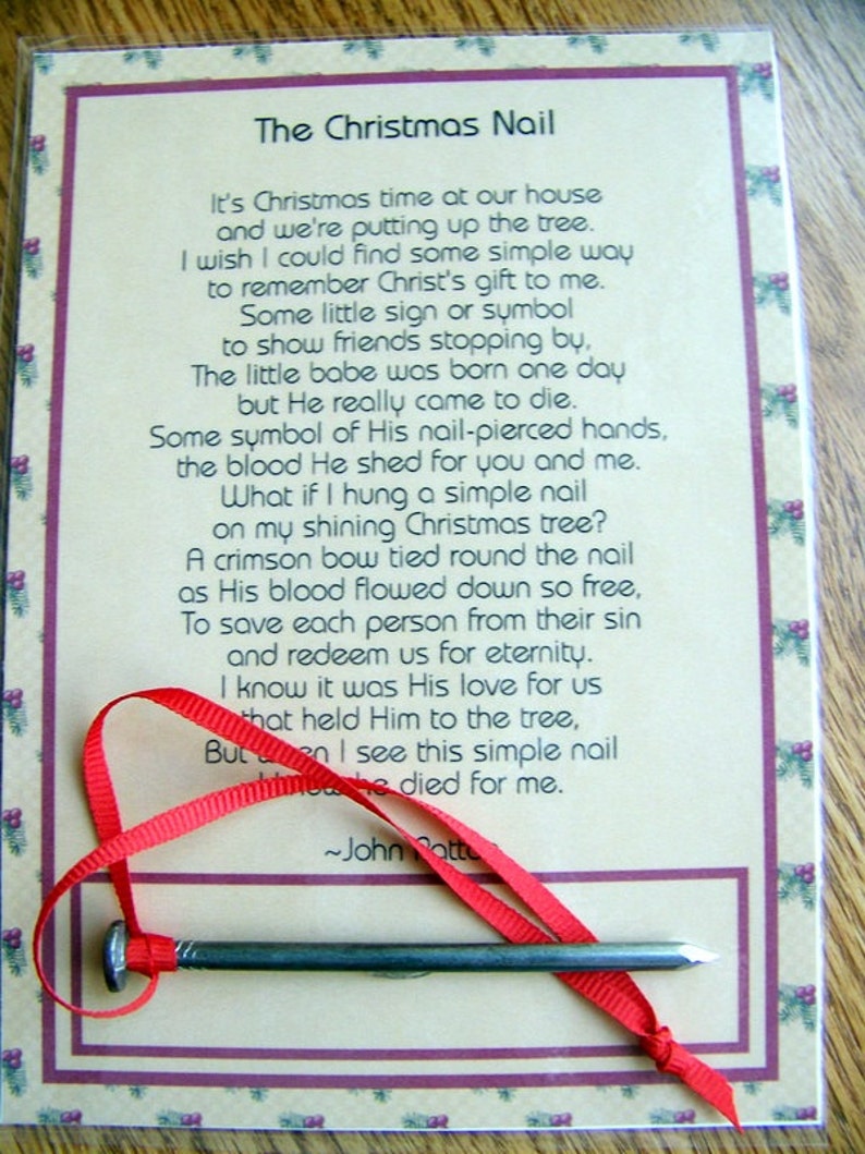 Christmas Nail Ornament Reason for the Season Christmas Poem - Etsy