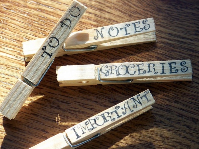 Decorative Clothespins Handstamped Clips. to Do Etsy