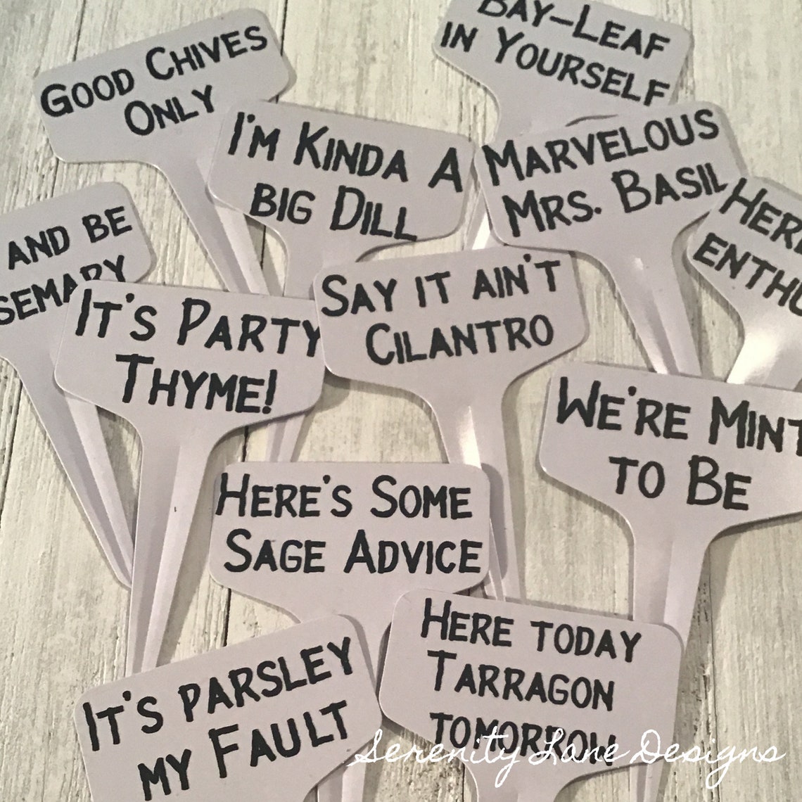 Herb Plant Sticks, Punny, Funny Sayings, Set of 12 - Etsy