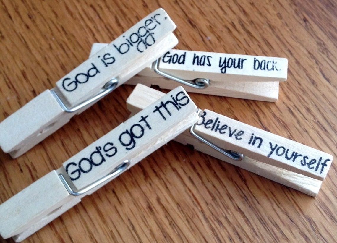 Decorative Clothespins Hand Stamped Clips. Etsy