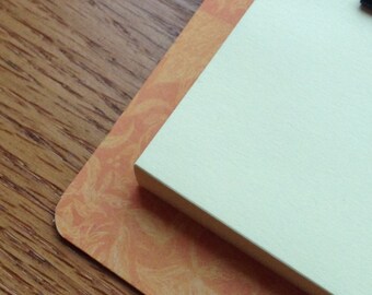 sticky note holder  mini-clip board,  magnetic memo holder- orange vine pattern