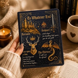 Kindle-fodral i glas från Throne, Fireheart Aelin Rowan Tog Romantasy Book Lover Terrasen To Whatever End Paperwhite E-läsare, Bokliknande merchandise