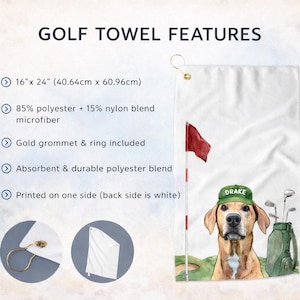 Disney Stitch golfhandduk, Disney Stitch golfhandduk i mikrofiber, golftillbehör med Disney-tema, present till golfare, golfhandduk för morfar bild 5