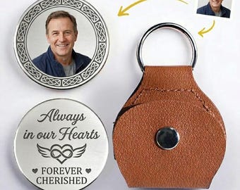 Personalized Memorial Pocket Hug Token, Custom Photo Sympathy Gift, Remembrance Keepsake for Loss of Loved One
