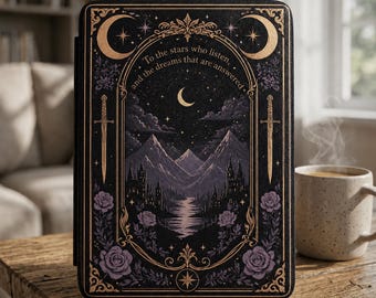 Funda para Kindle de ACOTAR SJM Night Court, funda literaria para Kindle y Kobo / ColorSoft con correa, regalo para amantes de los libros.