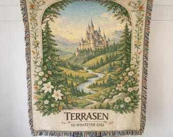 Sarah J Maas Blanket | Terrasen Velaris Lunathion Aelin Feyre Rhysand Hunt Bryce Universe Licensed SJM Merch ACOTAR TOG Crescent City Decor