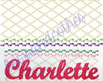 Faux smocking font and frame design digital instant download