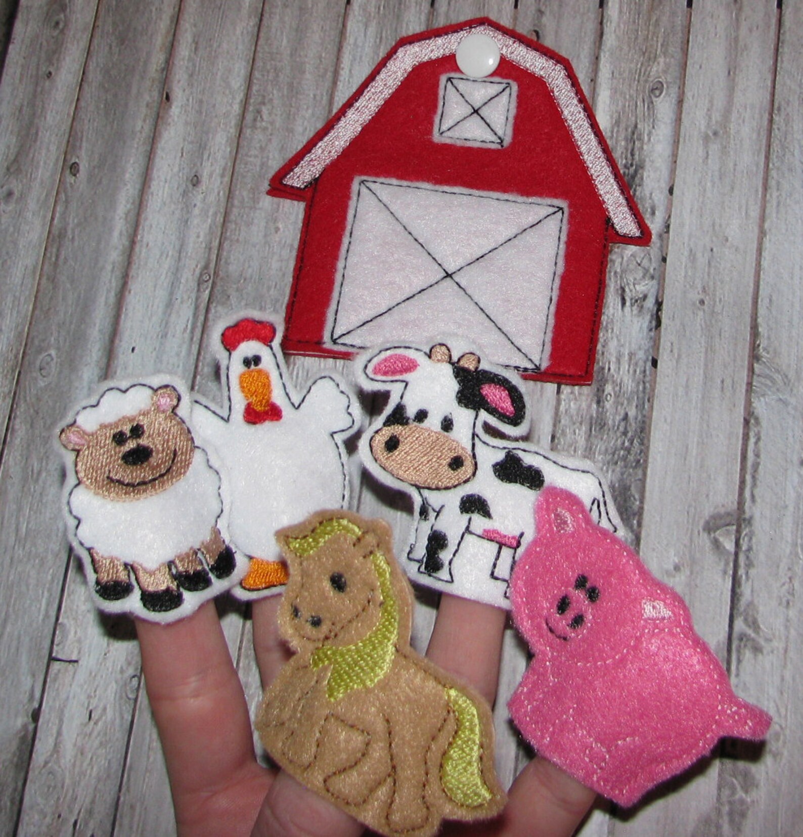 Farm Finger Puppets and Case Embroidery Design Digital Instant Etsy
