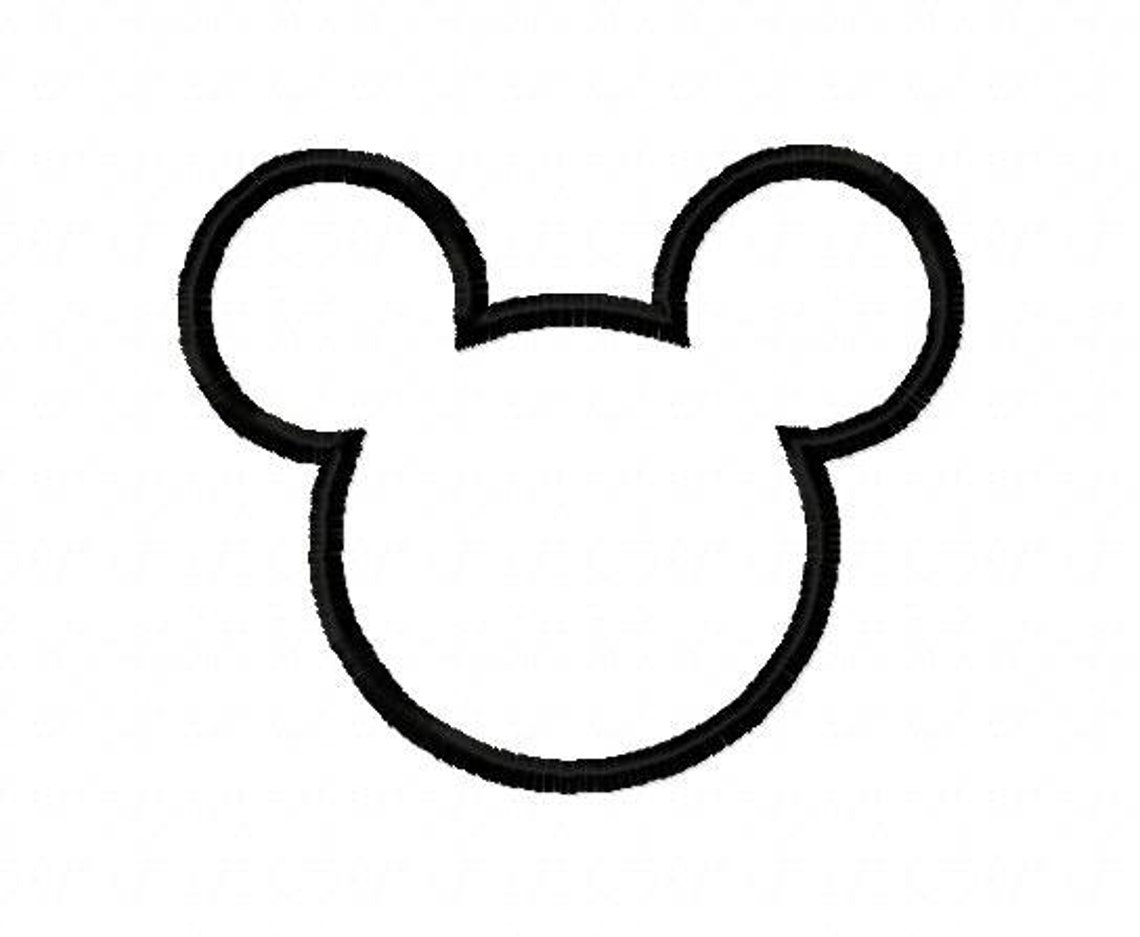 Mickey mouse silhouette applique design instant download | Etsy