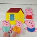 Pep Pig finger puppets and case embroidery design digital instant download 
