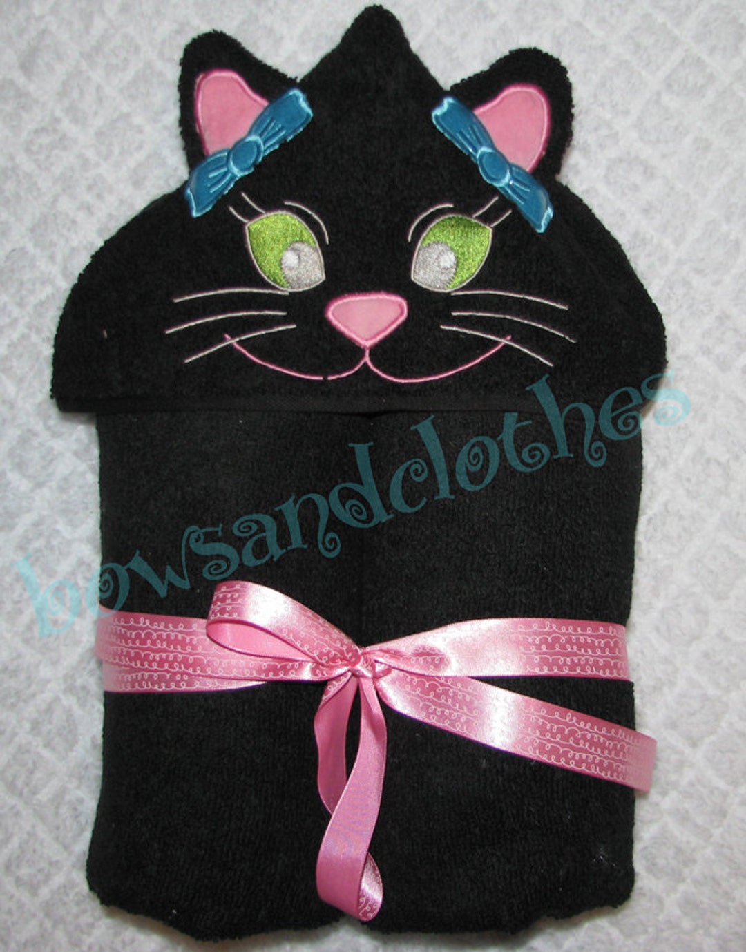 Cat Hooded Towel in the Hoop Design Digital Instant Download Etsy