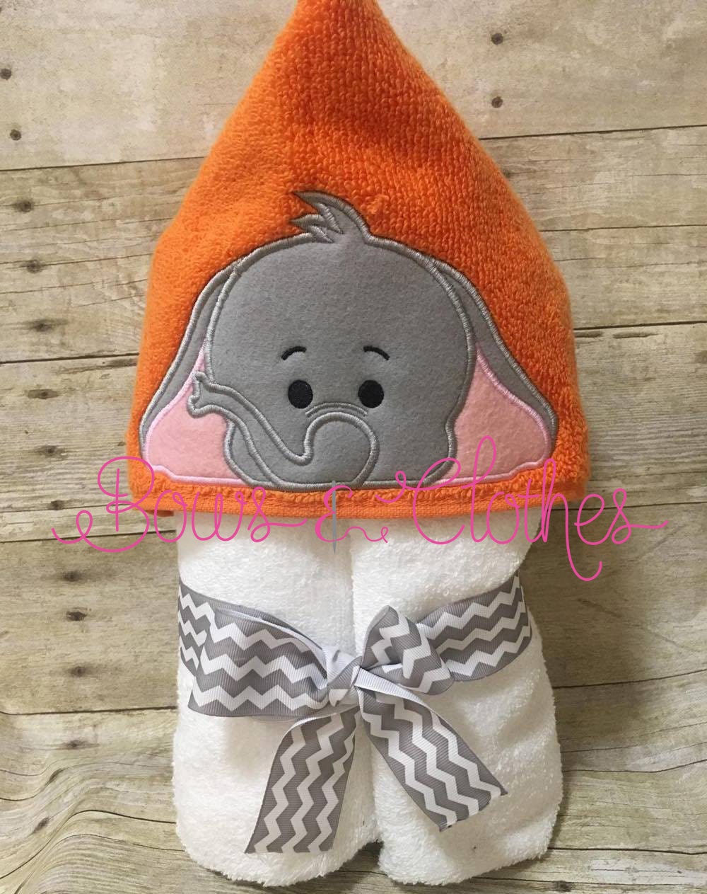 Baby Elephant Hooded Towel in the Hoop Design Digital Instant Etsy