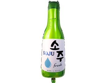 30" Soju Bottle Foil Balloon (set of 1), Korean Party Decorations