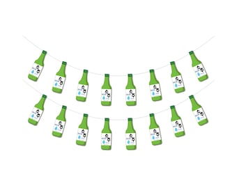 Soju Bottle Banner, Korean Party Decorations, K-Pop Theme