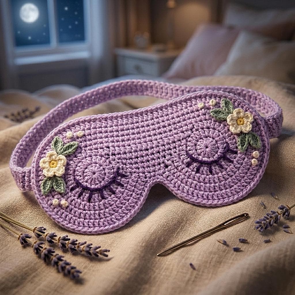 37 Lavender Crochet Patterns: Unleash Your Creativity with These Beautiful Designs 26 Floral Crochet Sleep Eye Mask