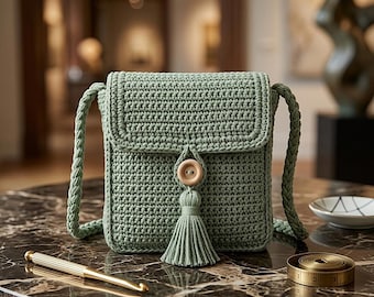 Häkelanleitung für eine Umhängetasche (PDF), Mini-Taschenmuster, kleine Häkeltasche, anfängerfreundliche DIY-Handtasche