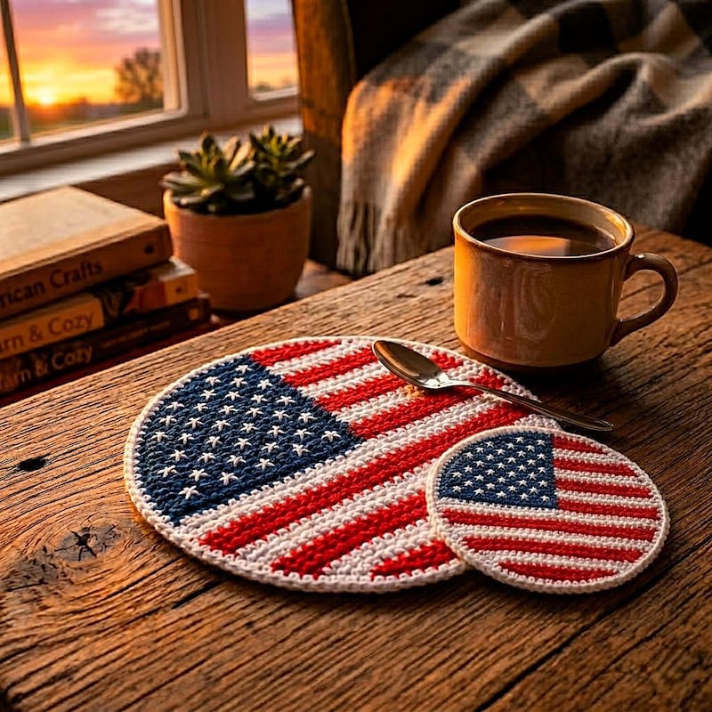 Round Crochet Rug Pattern Patriotic Round Placemats - Etsy