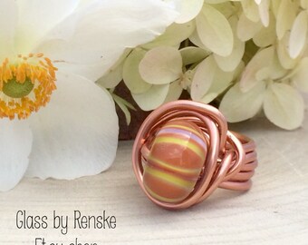 Focal bead wired ring