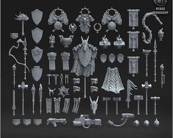 Dragon Space Soldiers +100 Decor Pack / kitbash bits