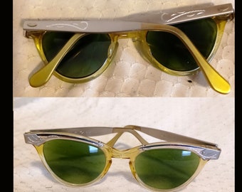 Vntg 50s CATS EYE Rx BiFocal Sunglasses Just Too Cool for Words