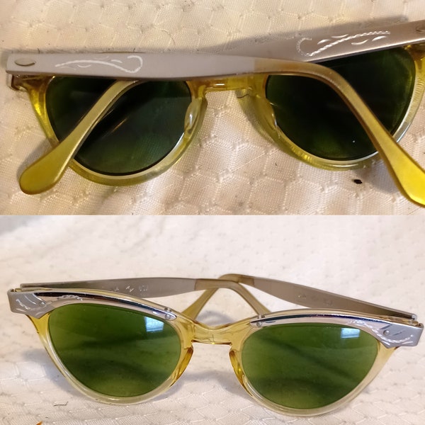 Vntg 50s CATS EYE Rx BiFocal Sunglasses Just Too Cool for Words