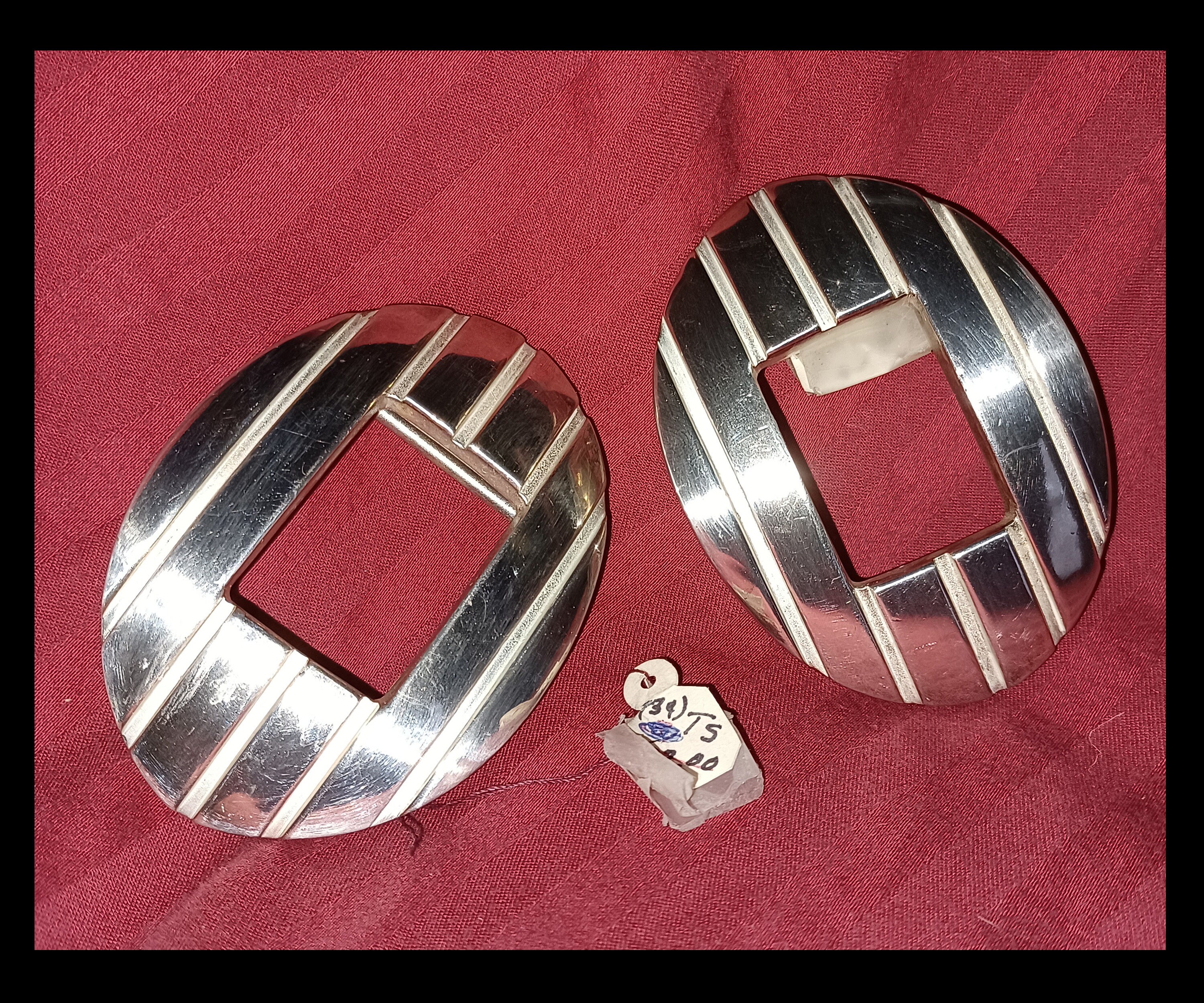 Vntg NEVER USED Designer TERRY STACK Chrome Belt Buckles Terry Stack Buckles - Etsy main image 3