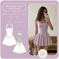 The Halter Flare Mini Dress PDF Sewing Pattern A4, US LETTER with 9 sizes product logo