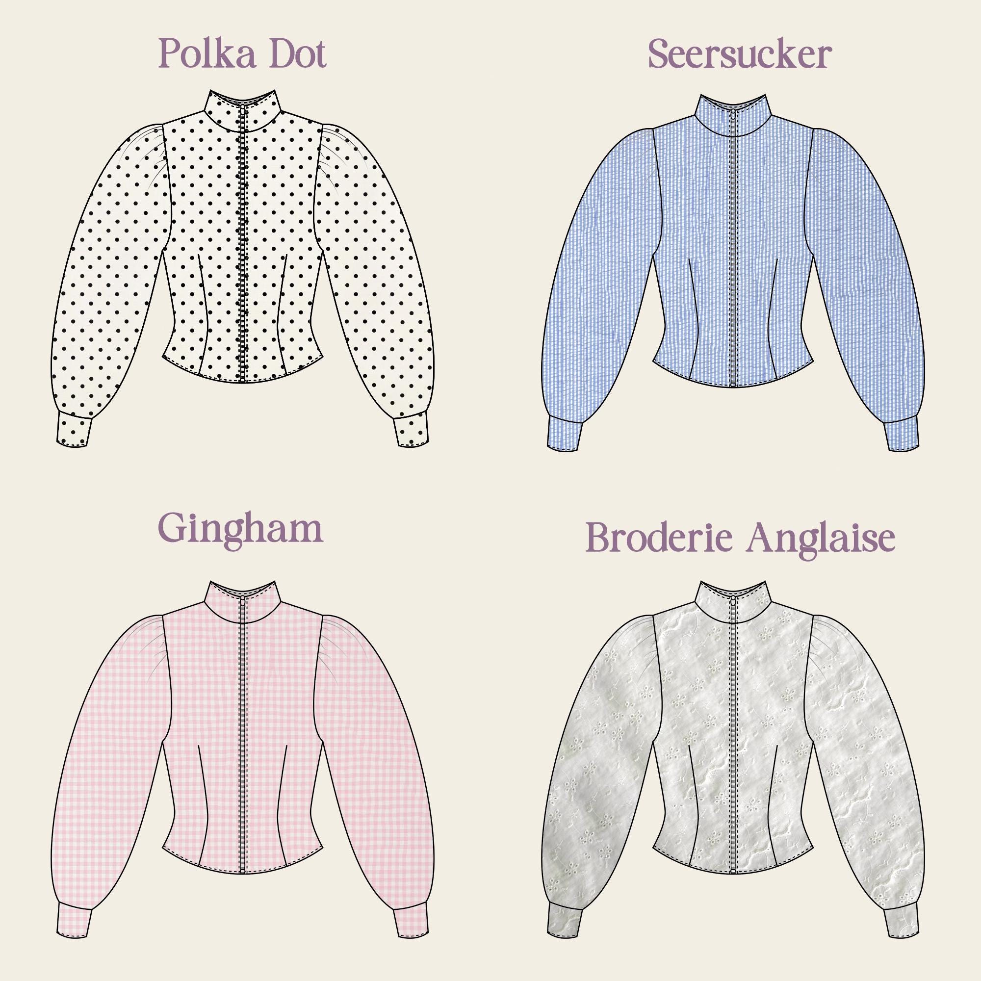 Puffy Sleeve Jacket PDF Sewing Pattern A4, US LETTER With 8 Sizes - Etsy
