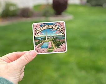 Graphique touristique pour Washington DC | Vinyle mat laminé UV | Finition imperméable