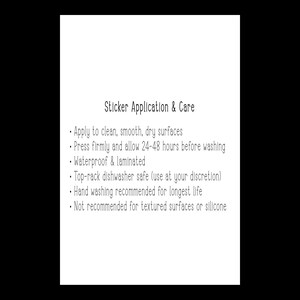 Sticker Application & Care