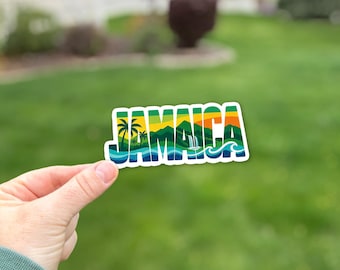 Jamaica Tropical Landscape Sticker: Waterproof, Weatherproof, Durable Vinyl Decal