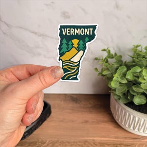Vermont Mountain Landscape Sticker, Fall Foliage Vinyl Decal, Waterproof Outdoor Adventure Graphic