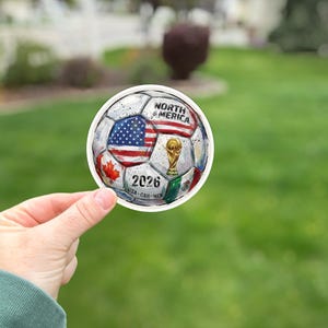 Soccer Sticker: 2026 World Cup Design - Waterproof Vinyl Decal
