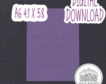Gabarit de découpe imprimable 3D A6 (10,4 x 14,7 cm) - Fichier STL | Plaque d'alignement pour guillotine | Guide de découpe pour bloc-notes et papier | Téléchargement numérique