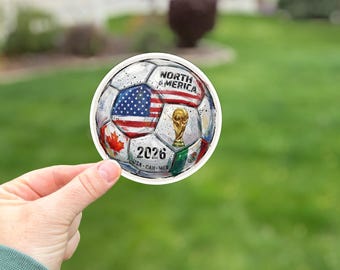 Soccer Sticker: 2026 World Cup Design - Waterproof Vinyl Decal