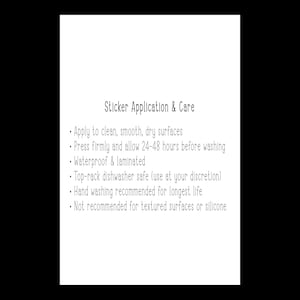 Sticker Application & Care