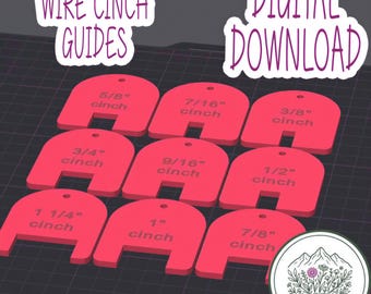 Guide des tailles pour reliure à fil métallique (fichier STL) | Kit de 9 calibres de fil | 3/8" à 1 1/4" | Téléchargement numérique