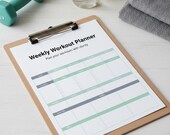 Weekly Workout Planner Editable Canva Template Fitness Training Planner