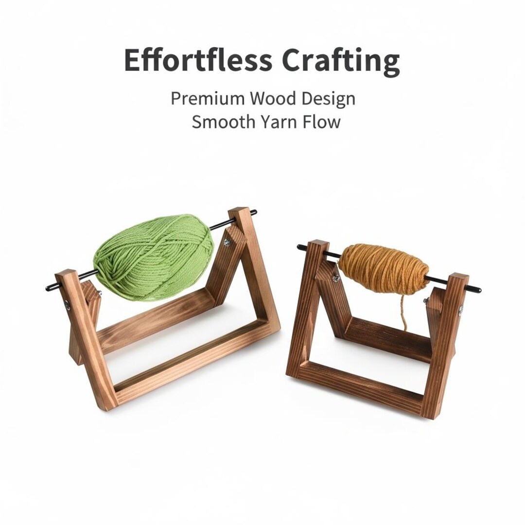 Yarn Ball Holder Wooden Yarn Rack Horizontal Spinner Storage Organizer ...