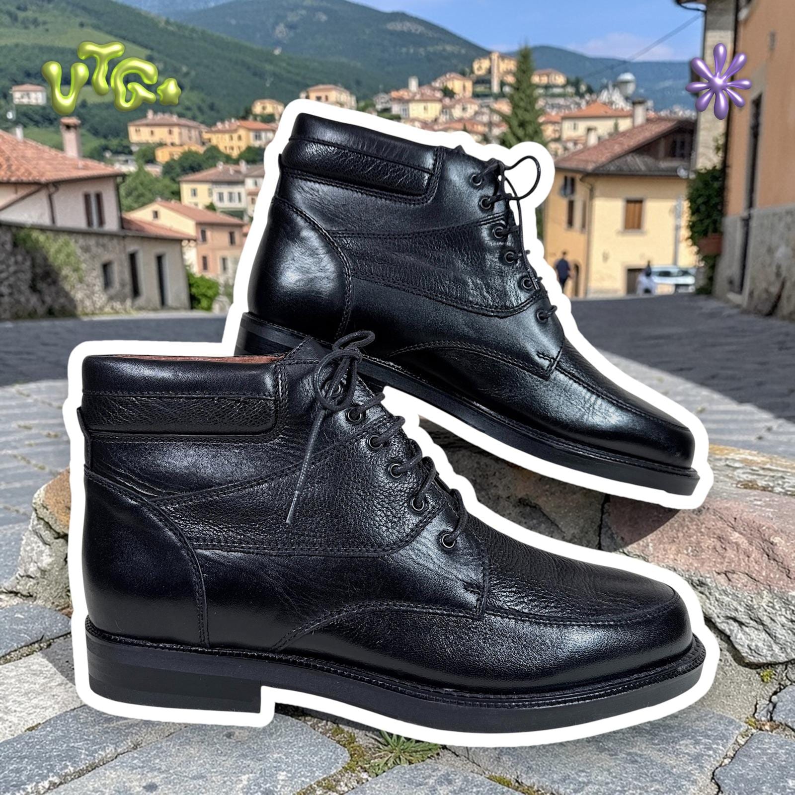 Steeple Gate Italy Leather mens shoes  size 10.5 D Giuliano in Black Men main image 2